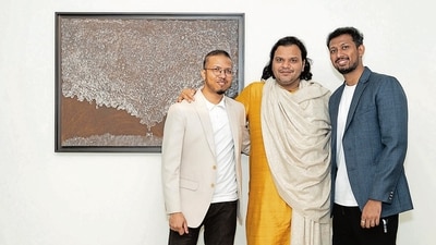 Tushar Vayeda, Anubhav Nath (Director of Ojas Art), Mayur Vayeda