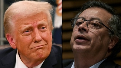 This combination of pictures shows US President Donald Trump in the Oval Office of the White House in Washington, DC, on January 20, 2025 and Colombian President Gustavo Petro in Mexico City on September 30, 2024. (AFP) This combination of pictures shows US President Donald Trump in the Oval Office of the White House in Washington, DC, on January 20, 2025 and Colombian President Gustavo Petro in Mexico City on September 30, 2024. (AFP)