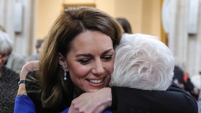 Kate Middleton warmly reunited with Holocaust survivors, expressing joy and sympathy during an emotional gathering with attendees from various genocides. (X/ The Prince and Princess of Wales) Kate Middleton warmly reunited with Holocaust survivors, expressing joy and sympathy during an emotional gathering with attendees from various genocides. (X/ The Prince and Princess of Wales)