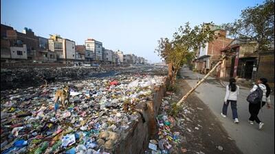 Illegally dumped garbage near a street at Shiv Vihar in New Delhi on Friday. (Sanchit Khanna/HT Photo) Illegally dumped garbage near a street at Shiv Vihar in New Delhi on Friday. (Sanchit Khanna/HT Photo)