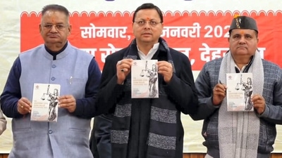 Uttarakhand chief minister Pushkar Singh Dhami announcing the implementation of the Uniform Civil Code (UCC), in Dehradun. (ANI) Uttarakhand chief minister Pushkar Singh Dhami announcing the implementation of the Uniform Civil Code (UCC), in Dehradun. (ANI)