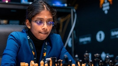 Grandmaster Vaishali Rameshbabu in action. (PTI)