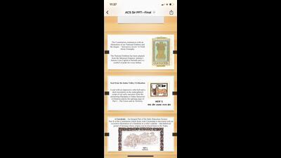 Slides of the presentation made on Jan 26, 2025, about the original copy of the constitution to be placed for public viewing at the Raj Bhawan soon (Sourced) Slides of the presentation made on Jan 26, 2025, about the original copy of the constitution to be placed for public viewing at the Raj Bhawan soon (Sourced)