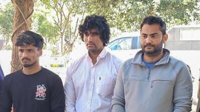 The three accused: Ravi Singh, Sandeep Singh and Veer Singh. (HT Photo)