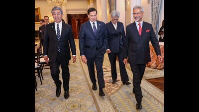 Washington DC, Jan 22 (ANI): External Affairs Minister S Jaishankar along with United States Secretary of State, Marco Rubio, Australian Foreign Minister, Penny Wong and Japanese Foreign Minister Takeshi Iwaya during Quad Foreign Ministers’ Meeting, in Washington DC on Tuesday. (ANI Photo) (Dr. S. Jaishankar-X) Washington DC, Jan 22 (ANI): External Affairs Minister S Jaishankar along with United States Secretary of State, Marco Rubio, Australian Foreign Minister, Penny Wong and Japanese Foreign Minister Takeshi Iwaya during Quad Foreign Ministers’ Meeting, in Washington DC on Tuesday. (ANI Photo) (Dr. S. Jaishankar-X)