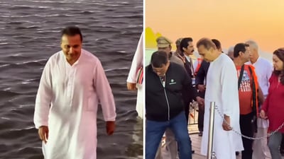 Anil Ambani and Tina Ambani were seen with a bunch of police officials accompanying them (Instagram/ambani_update) Anil Ambani and Tina Ambani were seen with a bunch of police officials accompanying them (Instagram/ambani_update)