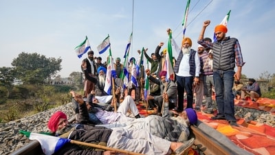 Farmers have been camping at the Shambhu and Khanauri border points since February 13 last year. (PTI/File) Farmers have been camping at the Shambhu and Khanauri border points since February 13 last year. (PTI/File)