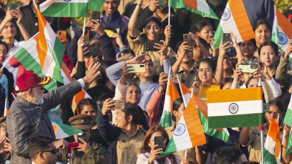 Prime Minister Narendra Modi during the National Cadet Corps (NCC) rally, at Cariappa Ground in New Delhi (PTI) Prime Minister Narendra Modi during the National Cadet Corps (NCC) rally, at Cariappa Ground in New Delhi (PTI)