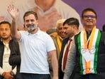 Congress leader Rahul Gandhi with party candidate Anil Chaudhary during a rally for the upcoming Delhi Assembly elections, at Patparganj. Congress leader Rahul Gandhi with party candidate Anil Chaudhary during a rally for the upcoming Delhi Assembly elections, at Patparganj.