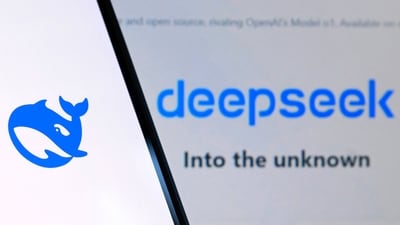 This photo illustration shows the DeepSeek app logo on a mobile phone in Brussels. (AFP) This photo illustration shows the DeepSeek app logo on a mobile phone in Brussels. (AFP)