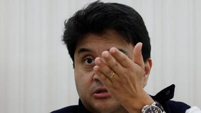 Bharatiya Janata Party leader and Union minister Jyotiraditya Scindia slammed Leader of Opposition in Lok Sabha Rahul Gandhi for his comments at a rally in Madhya Pradesh’s Mhow. (REUTERS) Bharatiya Janata Party leader and Union minister Jyotiraditya Scindia slammed Leader of Opposition in Lok Sabha Rahul Gandhi for his comments at a rally in Madhya Pradesh’s Mhow. (REUTERS)