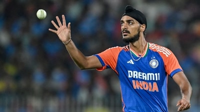 India's Arshdeep Singh prepares to bowl during the second Twenty20 international cricket match against England. (AFP) India's Arshdeep Singh prepares to bowl during the second Twenty20 international cricket match against England. (AFP)