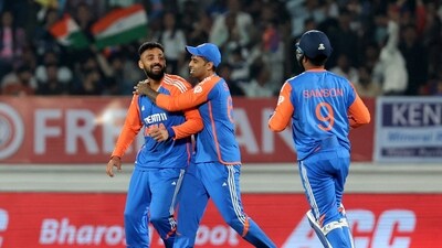 England then crumbled in the middle overs thanks to a sensational spell from Chakravarthy. He finished with figures of 5/24 and was player of the match despite India losing.&nbsp; (REUTERS)