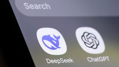Deepseek and ChatGPT app icons are seen in this illustration taken on January 27, 2025. (REUTERS)