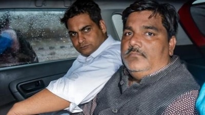 Former AAP councillor Tahir Hussain (right) after his arrest on March 6, 2020. (PTI File Photo)