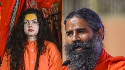 Former actor Mamta Kulkarni and Yoga guru Ramdev Former actor Mamta Kulkarni and Yoga guru Ramdev