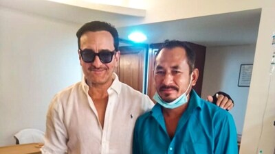 Saif Ali Khan is seen with auto-rickshaw driver Bhajan Singh Rana, who rushed him to hospital after he was injured in the knife attack. (PTI file photo) Saif Ali Khan is seen with auto-rickshaw driver Bhajan Singh Rana, who rushed him to hospital after he was injured in the knife attack. (PTI file photo)
