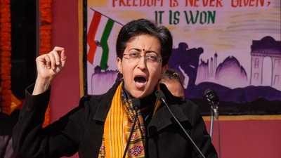 Delhi Chief Minister Atishi addresses a Republic Day event of the Government of NCT of Delhi at Chhatrasal Stadium, in New Delhi, Saturday, Jan. 25, 2025. (PTI) Delhi Chief Minister Atishi addresses a Republic Day event of the Government of NCT of Delhi at Chhatrasal Stadium, in New Delhi, Saturday, Jan. 25, 2025. (PTI)