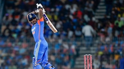 India's captain Suryakumar Yadav plays a shot during the 2nd T20I match against England. (ANI) India's captain Suryakumar Yadav plays a shot during the 2nd T20I match against England. (ANI)