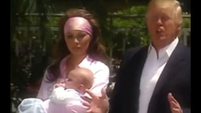 2006 clip showing Donald Trump's adorable moment with Melania and baby Barron goes viral (X) 2006 clip showing Donald Trump's adorable moment with Melania and baby Barron goes viral (X)