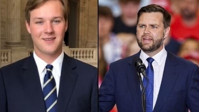 Tucker Carlson's eldest son, who worked as Republican Congressman Jim Banks' deputy chief of staff, will now serve as the deputy press secretary for JD Vance. Tucker Carlson's eldest son, who worked as Republican Congressman Jim Banks' deputy chief of staff, will now serve as the deputy press secretary for JD Vance.