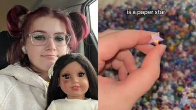 A woman found comfort and healing by crafting paper stars during her time in a mental hospital. (Instagram/squishiesophie)