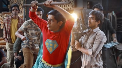 Shashank Arora and Adarsh Gourav in a still from Superboys of Malegaon. Shashank Arora and Adarsh Gourav in a still from Superboys of Malegaon.