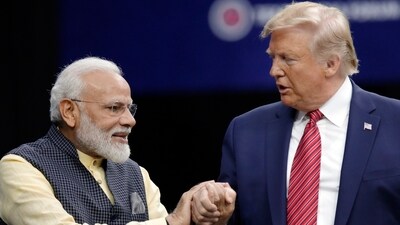 File image: Prime Minister Narendra Modi and Donald Trump shake hands after introductions during the "Howdi Modi" event, Sept. 22, 2019, at NRG Stadium in Houston. (AP) File image: Prime Minister Narendra Modi and Donald Trump shake hands after introductions during the "Howdi Modi" event, Sept. 22, 2019, at NRG Stadium in Houston. (AP)