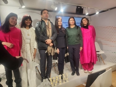 Women Inspiring Network (WIN) x Invest India panel at Davos 2025- Stuti Jalan, Founder, Women Inspiring Network (WIN), Jayant Chaudhary, Union Minister of State (Independent Charge) for Skill Development and Entrepreneurship, Shallu Jindal, Chairperson, Jindal Foundation & Chancellor, OP Jindal University. Archna Vyas, Director, Bill & Melinda Gates Foundation, Shailja Mehta, Director, Dasra and Ajaita Shah, Founder & CEO, Frontier Markets. Women Inspiring Network (WIN) x Invest India panel at Davos 2025- Stuti Jalan, Founder, Women Inspiring Network (WIN), Jayant Chaudhary, Union Minister of State (Independent Charge) for Skill Development and Entrepreneurship, Shallu Jindal, Chairperson, Jindal Foundation & Chancellor, OP Jindal University. Archna Vyas, Director, Bill & Melinda Gates Foundation, Shailja Mehta, Director, Dasra and Ajaita Shah, Founder & CEO, Frontier Markets.