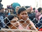 A devotee breaks down during a stampede before the 'Amrit Snan' on the occasion of Mauni Amavasya during the Mahakumbh 2025 in Prayagraj on Wednesday.

