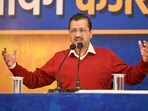 New Delhi, India - Jan. 28, 2025: Aam Aadmi Party National Convener Arvind Kejriwal addressing a press conference at AAP Office, in New Delhi, India, on Tuesday, January 28, 2025. (Photo by Ajay Aggarwal/ Hindustan Times) New Delhi, India - Jan. 28, 2025: Aam Aadmi Party National Convener Arvind Kejriwal addressing a press conference at AAP Office, in New Delhi, India, on Tuesday, January 28, 2025. (Photo by Ajay Aggarwal/ Hindustan Times)