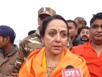 BJP MP Hema Malini after taking holy dip (PTI) BJP MP Hema Malini after taking holy dip (PTI)