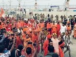 Mahakumbh mela: Saints, seers and several members of various Akharas across India gathered at the famous Triveni Sangam to perform the sacred 'Amrit Snan.' Mahakumbh mela: Saints, seers and several members of various Akharas across India gathered at the famous Triveni Sangam to perform the sacred 'Amrit Snan.'