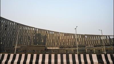 A view of Noida authority’s new administrative office building in Sector 96, Noida. (Sunil Ghosh/HT Photo)