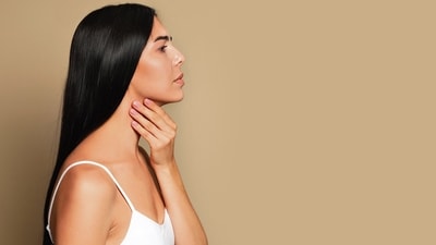 The thyroid is a gland that’s located in the front of the neck below the larynx (Adobe stock) The thyroid is a gland that’s located in the front of the neck below the larynx (Adobe stock)