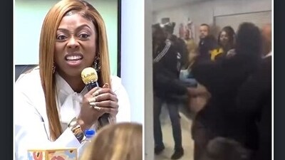 Tiffany Henyard was tossed to the ground during the intense brawl and she even lost one of her shoes, according to CBS Chicago. Tiffany Henyard was tossed to the ground during the intense brawl and she even lost one of her shoes, according to CBS Chicago.