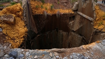 An abandoned gold mine, where miners were rescued from below ground, in Stilfontein, South Africa. (AP) An abandoned gold mine, where miners were rescued from below ground, in Stilfontein, South Africa. (AP)