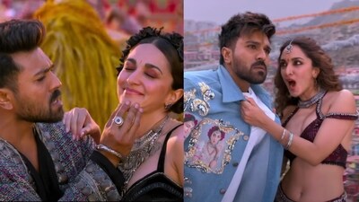 Ram Charan and Kiara Advani in Game Changer song Jaragandi Ram Charan and Kiara Advani in Game Changer song Jaragandi