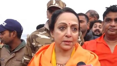 BJP MP Hema Malini after taking holy dip (PTI) BJP MP Hema Malini after taking holy dip (PTI)