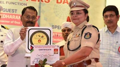 Superintendent of police Sunita Sawant was transferred out two days after receiving a special recognition award for accurate planning, static surveillance teams and flying squads and playing the key role in ensuring peaceful elections for the Lok Sabha Election 2024 (X/Coll_NorthGoa)