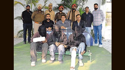 The accused in Ludhiana police custody on Wednesday. (HT Photo) The accused in Ludhiana police custody on Wednesday. (HT Photo)