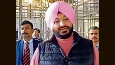 Union minister Ravneet Singh Bittu at Guru Nanak Stadium in Ludhiana on Wednesday. (HT Photo) Union minister Ravneet Singh Bittu at Guru Nanak Stadium in Ludhiana on Wednesday. (HT Photo)