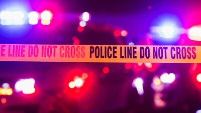 Accident or crime scene cordon tape, police line do not cross. It is nighttime, emergency lights of police cars flashing blue, red and white in the background (Getty Images/iStockphoto) Accident or crime scene cordon tape, police line do not cross. It is nighttime, emergency lights of police cars flashing blue, red and white in the background (Getty Images/iStockphoto)