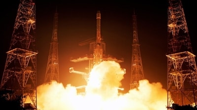Sriharikota: ISRO's 100th launch, Geosynchronous Satellite Launch Vehicle (GSLV-F15) carrying navigation satellite NVS-02 lifts off, from Satish Dhawan Space Centre. (ISRO) Sriharikota: ISRO's 100th launch, Geosynchronous Satellite Launch Vehicle (GSLV-F15) carrying navigation satellite NVS-02 lifts off, from Satish Dhawan Space Centre. (ISRO)