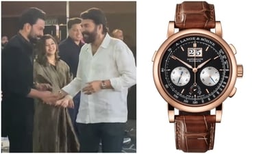 Mammootty wears a luxurious watch by the German brand A. Lange & Söhne. Mammootty wears a luxurious watch by the German brand A. Lange & Söhne.