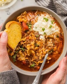 Lasagna soup is a trend that became viral on social media (instagram) Lasagna soup is a trend that became viral on social media (instagram)