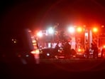 Emergency crews respond to the crash site near the Potomac River after a passenger jet collided with a helicopter while landing at Ronald Reagan National Airport (DCA) in Arlington, Virginia, US, on Wednesday, Jan. 29, 2025. 
