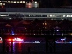 Emergency response units conduct search and rescue operations in the Potomac River near Ronald Reagan Washington Airport on January 30, 2025 in Arlington, Virginia. An American Airlines flight from Wichita, Kansas collided with a helicopter while approaching Ronald Reagan National Airport.   Chip Somodevilla/Getty Images/AFP (Photo by CHIP SOMODEVILLA / GETTY IMAGES NORTH AMERICA / Getty Images via AFP)