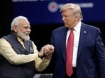 File image: Prime Minister Narendra Modi and Donald Trump shake hands after introductions during the "Howdi Modi" event, Sept. 22, 2019, at NRG Stadium in Houston.