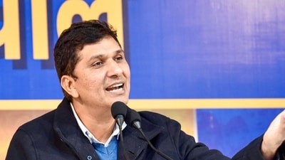 On Thursday, Haryana Chief Minister Nayab Singh Saini was challenged by Delhi Minister and AAP contender for the Greater Kailash Assembly seat, Saurabh Bharadwaj, to drink water from drain number 6, which is purportedly dumping dangerous industrial waste into the Yamuna River. (Ritik Jain/ANI) On Thursday, Haryana Chief Minister Nayab Singh Saini was challenged by Delhi Minister and AAP contender for the Greater Kailash Assembly seat, Saurabh Bharadwaj, to drink water from drain number 6, which is purportedly dumping dangerous industrial waste into the Yamuna River. (Ritik Jain/ANI)